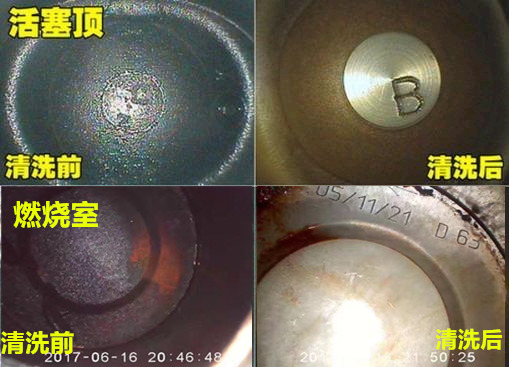 汽车内窥镜观察燃烧室效果